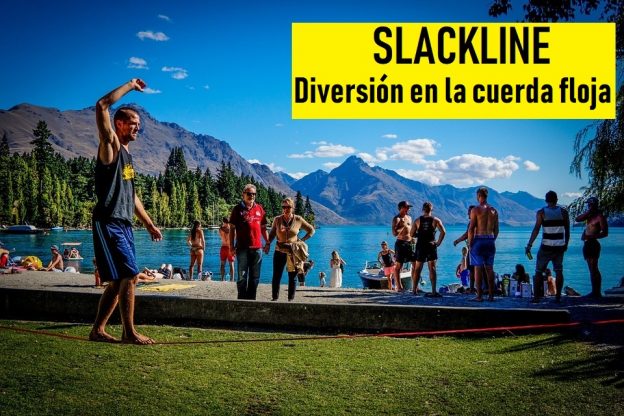 Slackline-diversión en la cuerda floja