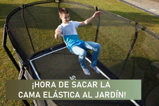 Cama elástica en primavera